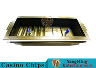 Metal Double Layer Chip Plate with Lock Baccarat Dragon Tiger Poker Table Game Chip Box