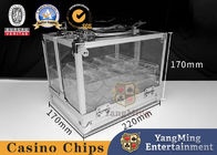 Poker Game Table Chip Box Aluminum Alloy 600 Piece Transparent Chip Box