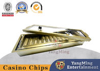 Electroplated Metal Poker Chip Tray Double Layer Lock 14 Grid Baccarat Chip Float