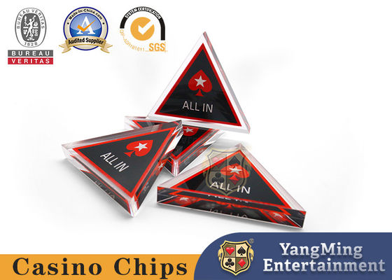 Triangular Acrylic All In Casino Texas Hold'Em Game Table Positioning Card Accessories