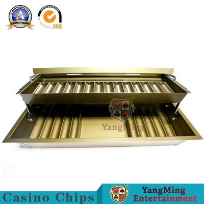 Electroplated Titanium Gold 14 Grid Poker Chip Plate Metal Double Layer Poker Table Chip Box