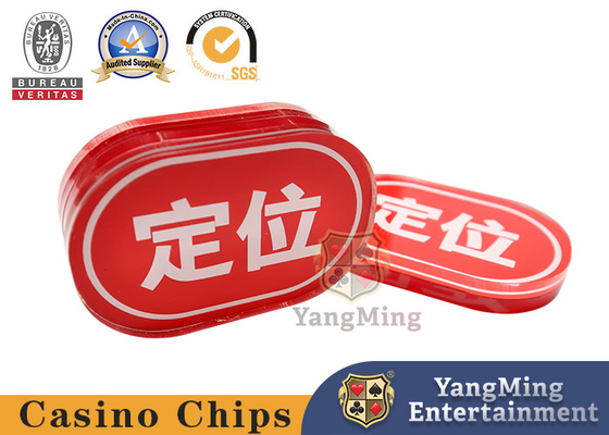 Customized Red Oval Poker Table Markers Bottom Double Sided Printing