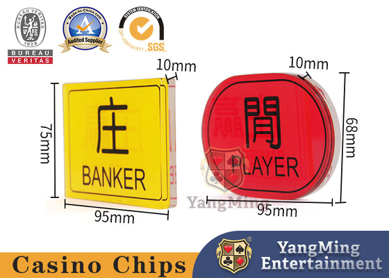 Acrylic Crystal Gambling Accessories Baccarat Button 10mm Thickness