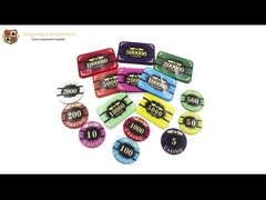 Baccarat Dragon Tiger كازينو لعبة البوكر رقائق مخصصة الاكريليك النمر الذهب الساخن مع الأشعة فوق البنفسجية