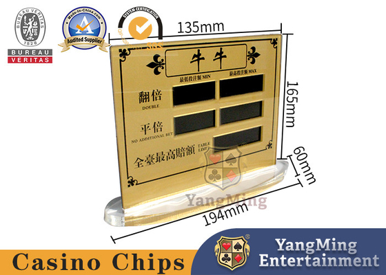 Custom Acrylic Bull Casino Betting Display Card High Transparent