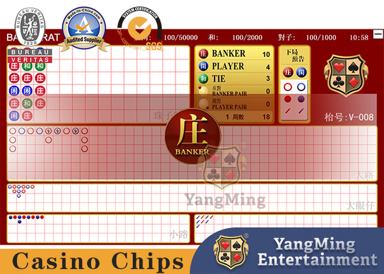 شراء Baccarat Poker Table نظام برمجي إلكتروني مع شاشة عرض عالية الوضوح على سطح الطاولة التصنيع عبر الإنترنت