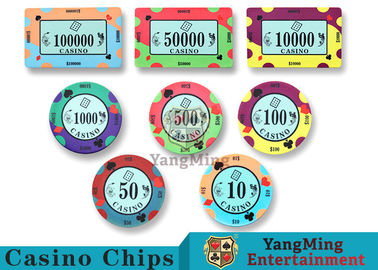 شراء 40 / 43mm القطر كازينو رقائق السيراميك الألوان الزاهية مع تصميم مخصص مطبوعة التصنيع عبر الإنترنت