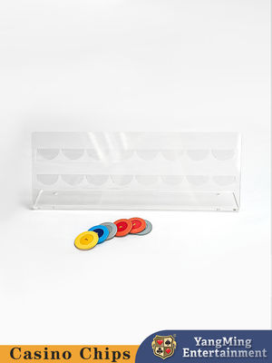 شراء 16Pcs Clay Poker Chip Display Rack المقامرة لعبة الطاولة الروليت أكريليك رقاقة تخزين رف التصنيع عبر الإنترنت