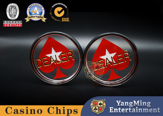 شراء زر الموزع لطاولة بوكر Texas Hold'em Club من البلاستيك الأكريليك الشفاف بالكامل أحمر على شكل قلب زر الإقصاء العلامة التجارية طاولة التصنيع عبر الإنترنت