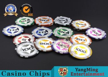 شراء رقائق كازينو كازينو ABS RFID 12 جرام رقائق بوكر الطين مع ملصق النهائي ، قطر 40 مم التصنيع عبر الإنترنت