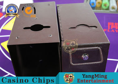 شراء صندوق النقد المعدني الفاخر الفاخر المخصص Texas Hold'em Poker Table Cash Drop Carrier Tip Box التصنيع عبر الإنترنت
