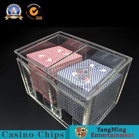 شراء 1-8 طوابق حامل أوراق اللعب اﻷكريليك حامل القمار مخصص وجهين صندوق شفاف بالكامل التصنيع عبر الإنترنت