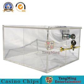 شراء شفاف بالكامل جامب مربع أكريليك روليت Toke Box / طاولة مخصصة بوكر رقائق صندوق بطاقات حامل قفل معدني التصنيع عبر الإنترنت