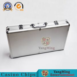 شراء قوي إطار سبائك الألومنيوم الإطار صندوق 600pcs رقائق الطين بوكر مجموعة القضية مع أوراق اللعب والنردات التصنيع عبر الإنترنت