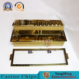 شراء 540 * 235mm كازينو رقاقة صينية VIP Club طبقة مزدوجة 2 رقائق معدنية القمار رقائق تعويم 10 صفوف حالة الجمع التصنيع عبر الإنترنت