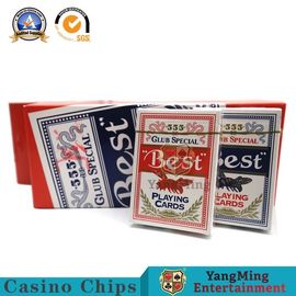 شراء بطاقات لعب كازينو 280 جرام محلية مخصصة حجم طباعة CMYK بلونين 88 * 63 مم التصنيع عبر الإنترنت