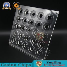 شراء كامل رقائق الاكريليك واضحة بوكر حالة 25pcs جولة رقائق عرض موقف التصنيع عبر الإنترنت