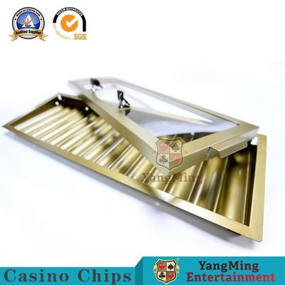 شراء 15 شبكة دائرية رمز غطاء زجاجي معدني كازينو رقاقة صينية طبقة واحدة التصنيع عبر الإنترنت