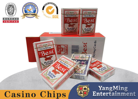 شراء 280gsm الورق الأساسي الأزرق أوراق اللعب كازينو بوكر ألعاب الطاولة بطاقة لون مربع التعبئة والتغليف التصنيع عبر الإنترنت