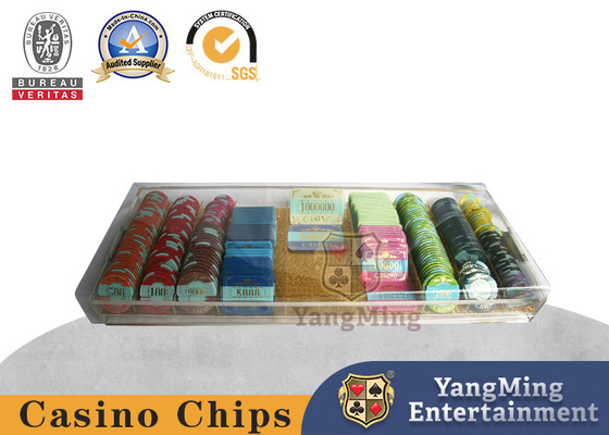 شراء 9 مقصورات قابلة للقفل من Baccarat Table Top Chip Tray بمقبض أكريليك التصنيع عبر الإنترنت