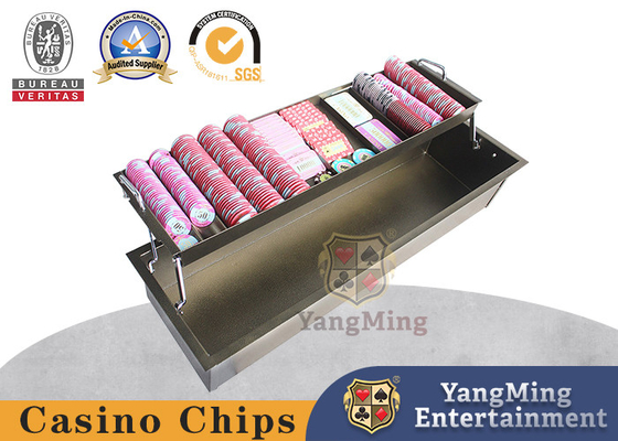 شراء Baccarat 12 Rows Blackjack مادة معدنية مستطيلة الشكل للعبة البوكر مع قفل التصنيع عبر الإنترنت