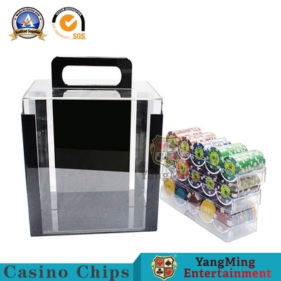 1000 Casino Poker Clay Chip Clear Acrylic Poker Chip Carrier Includes 10 Chip Racks