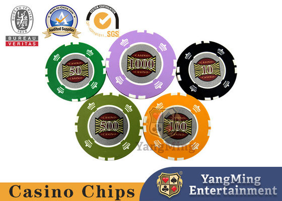 Texas Table Clay Poker Chip Set مع 760 قطعة وصندوق من سبائك الألومنيوم للتخصيص