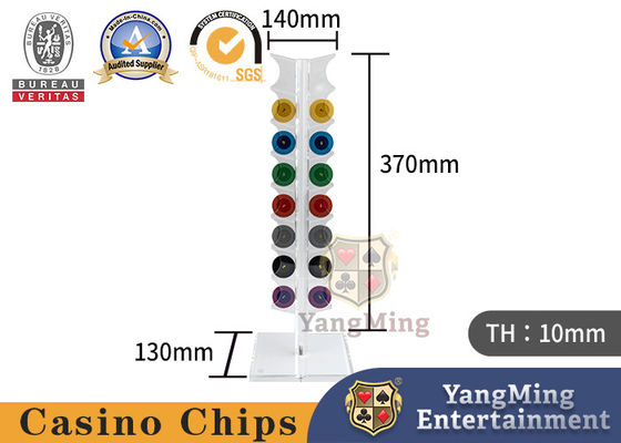 الروليت الباكارات المقامرة بوكر طاولة رقائق الوقوف كامل شفافة 25pcs جولة رقائق حامل