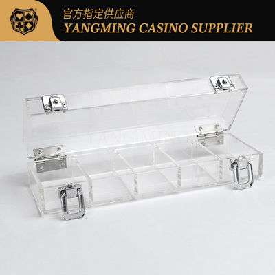 أكريليك 100 PCS 50mm علبة رقائق البوكر الشفافة الباكارات Texas Hold'em لعبة طاولة