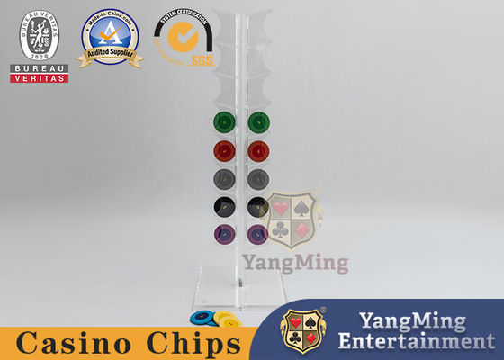 20pcs 40MM شكل مستدير حامل رقائق البوكر قسم أفقي شاشة طاولة الكازينو الروليت الشفافة بالكامل
