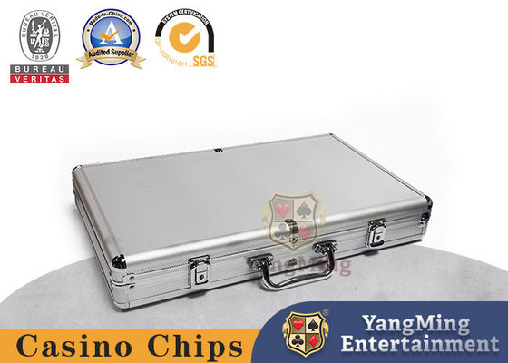 تخصيص 600 قطع كازينو بوكر كلاي رقاقة مجموعة مربع المحمولة سبائك الألومنيوم الأمن رقائق جامبلين الناقل