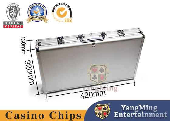 قوي إطار سبائك الألومنيوم الإطار صندوق 600pcs رقائق الطين بوكر مجموعة القضية مع أوراق اللعب والنردات