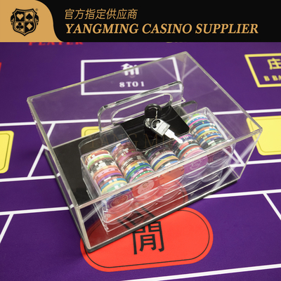 400 Pieces Poker Chips Case of Acrylic Texas Hold'em Chips Box