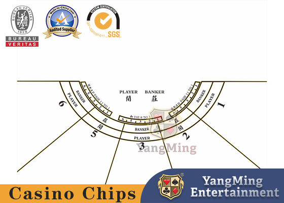 100% نسيج البوليستر Baccarat 5 - تصميم طاولة كازينو للاعبين بنمط بوكر نصف دائري مع لون أخضر