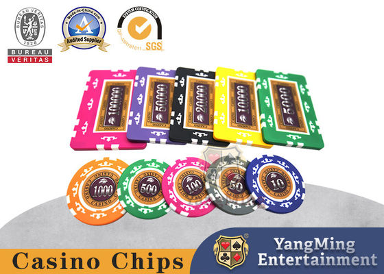 ABS Iron Core Clay Texas Hold'em Chip Set for Eight Crowns كازينو ملصقات مخصصة